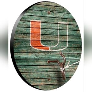 University of Miami Hurricanes Hook & Ring Game w/ Faux Weathered Look NEW